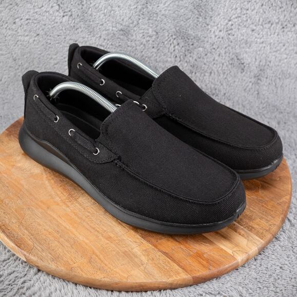 Propet Mens Viasol Boat Shoes Black 12 E Wide Comfort Lightweight - Picture 1 of 7